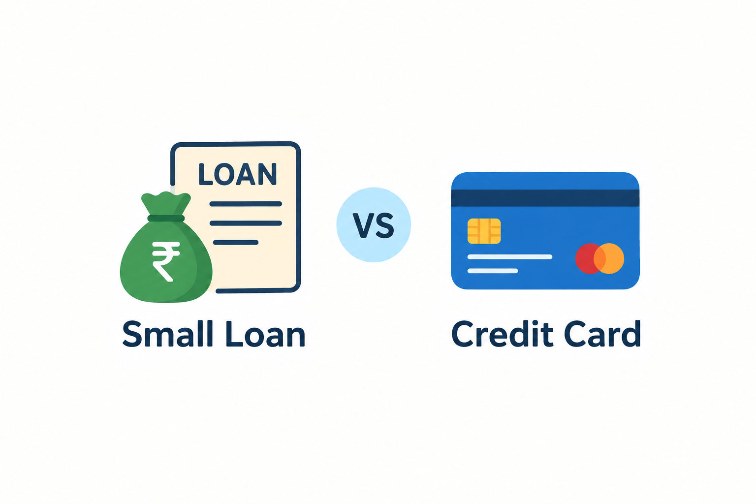 Small Loan vs Credit Card: Compare interest rates, repayment terms, fees, and benefits to choose the right borrowing option for your financial needs.